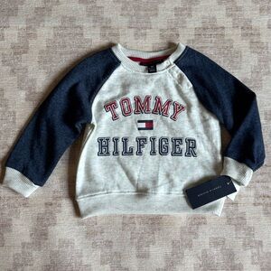 Tommy Hilfiger Kids' Beige and Dark Blue Sweatshirt size 18M NWT